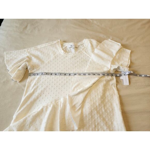 Women's size Small Ivory Top | Peplum Ruffle | Boho | NWT John Paul Fever - Picture 5 of 9